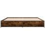Estructura cama madera ingeniería metal roble ahumado 200x200cm de vidaXL, Camas y somieres - Ref: Foro24-3279824, Precio: 14...