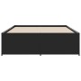 Estructura de cama madera de ingeniería y metal negro 135x190cm de vidaXL, Camas y somieres - Ref: Foro24-3279902, Precio: 13...