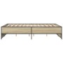 Estructura cama madera ingeniería metal roble Sonoma 140x190 cm de vidaXL, Camas y somieres - Ref: Foro24-3279898, Precio: 13...