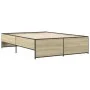 Sonoma oak metal engineered wood bed frame 140x190 cm by vidaXL, Beds and slatted bases - Ref: Foro24-3279898, Price: 134,14 ...