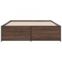 Estructura cama madera ingeniería metal marrón roble 140x200 cm de vidaXL, Camas y somieres - Ref: Foro24-3279891, Precio: 14...
