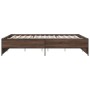 Estructura cama madera ingeniería metal marrón roble 140x200 cm de vidaXL, Camas y somieres - Ref: Foro24-3279891, Precio: 14...