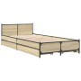 Cama con cajones madera ingeniería roble Sonoma 90x200 cm de vidaXL, Camas y somieres - Ref: Foro24-3279968, Precio: 156,76 €...