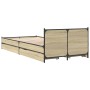 Cama con cajones madera ingeniería roble Sonoma 90x200 cm de vidaXL, Camas y somieres - Ref: Foro24-3279968, Precio: 156,76 €...