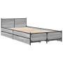 Cama con cajones madera de ingeniería gris Sonoma 75x190 cm de vidaXL, Camas y somieres - Ref: Foro24-3279975, Precio: 150,03...