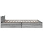 Cama con cajones madera ingeniería gris Sonoma 140x200 cm de vidaXL, Camas y somieres - Ref: Foro24-3279935, Precio: 188,08 €...