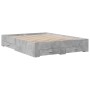 Cama con cajones madera ingeniería gris hormigón 160x200 cm de vidaXL, Camas y somieres - Ref: Foro24-3280373, Precio: 200,48...