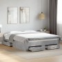 Cama con cajones madera ingeniería gris hormigón 160x200 cm de vidaXL, Camas y somieres - Ref: Foro24-3280373, Precio: 200,48...