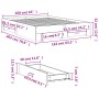 Cama con cajones madera ingeniería gris hormigón 160x200 cm de vidaXL, Camas y somieres - Ref: Foro24-3280373, Precio: 200,48...