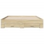 Cama con cajones madera ingeniería roble Sonoma 140x200 cm de vidaXL, Camas y somieres - Ref: Foro24-3280386, Precio: 172,06 ...