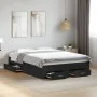 Black engineered wood bed with drawers 140x190 cm by vidaXL, Beds and slatted bases - Ref: Foro24-3280399, Price: 174,87 €, D...