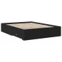 Black engineered wood bed with drawers 140x190 cm by vidaXL, Beds and slatted bases - Ref: Foro24-3280399, Price: 174,87 €, D...