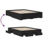 Black engineered wood bed with drawers 140x190 cm by vidaXL, Beds and slatted bases - Ref: Foro24-3280399, Price: 174,87 €, D...