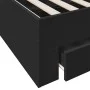 Black engineered wood bed with drawers 140x190 cm by vidaXL, Beds and slatted bases - Ref: Foro24-3280399, Price: 174,87 €, D...