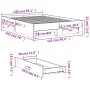 Black engineered wood bed with drawers 140x190 cm by vidaXL, Beds and slatted bases - Ref: Foro24-3280399, Price: 174,87 €, D...