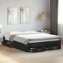 Estructura cama con cajones madera ingeniería negra 160x200 cm de vidaXL, Camas y somieres - Ref: Foro24-3280371, Precio: 183...