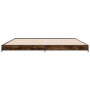 Estructura cama madera ingeniería metal roble ahumado 200x200cm de vidaXL, Camas y somieres - Ref: Foro24-845128, Precio: 103...