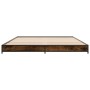 Estructura cama madera ingeniería metal roble ahumado 120x190cm de vidaXL, Camas y somieres - Ref: Foro24-845168, Precio: 85,...