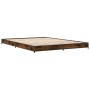 Estructura cama madera ingeniería metal roble ahumado 120x190cm de vidaXL, Camas y somieres - Ref: Foro24-845168, Precio: 85,...