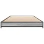 Sonoma gray metal engineered wood bed frame 75x190 cm by vidaXL, Beds and slatted bases - Ref: Foro24-845189, Price: 55,10 €,...