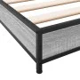 Sonoma gray metal engineered wood bed frame 75x190 cm by vidaXL, Beds and slatted bases - Ref: Foro24-845189, Price: 55,10 €,...