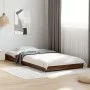 Engineered wood bed frame oak brown metal 100x200 cm by vidaXL, Beds and slatted bases - Ref: Foro24-845175, Price: 58,37 €, ...