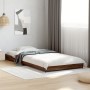 Estructura cama madera ingeniería metal marrón roble 100x200 cm de vidaXL, Camas y somieres - Ref: Foro24-845175, Precio: 58,...