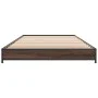 Engineered wood bed frame oak brown metal 100x200 cm by vidaXL, Beds and slatted bases - Ref: Foro24-845175, Price: 58,37 €, ...