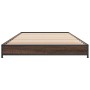 Estructura cama madera ingeniería metal marrón roble 100x200 cm de vidaXL, Camas y somieres - Ref: Foro24-845175, Precio: 58,...