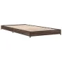 Engineered wood bed frame oak brown metal 100x200 cm by vidaXL, Beds and slatted bases - Ref: Foro24-845175, Price: 58,37 €, ...