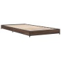 Estructura cama madera ingeniería metal marrón roble 100x200 cm de vidaXL, Camas y somieres - Ref: Foro24-845175, Precio: 58,...