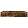 Cama con cajones madera de ingeniería roble ahumado 120x190 cm de vidaXL, Camas y somieres - Ref: Foro24-3280416, Precio: 176...