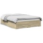 Cama con cajones madera de ingeniería roble Sonoma 120x190 cm de vidaXL, Camas y somieres - Ref: Foro24-3280414, Precio: 181,...