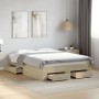 Cama con cajones madera de ingeniería roble Sonoma 120x190 cm de vidaXL, Camas y somieres - Ref: Foro24-3280414, Precio: 181,...