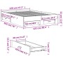 Cama con cajones madera de ingeniería roble Sonoma 120x190 cm de vidaXL, Camas y somieres - Ref: Foro24-3280414, Precio: 181,...