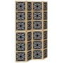 Biombo separador 4 paneles madera maciza Paulownia marrón negro de vidaXL, Divisores de ambientes - Ref: Foro24-358804, Preci...