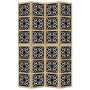 Biombo separador 4 paneles madera maciza Paulownia marrón negro de vidaXL, Divisores de ambientes - Ref: Foro24-358804, Preci...