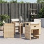 Sillas de jardín con cojines 4 uds ratán sintético beige de vidaXL, Sillas de jardín - Ref: Foro24-4007459, Precio: 166,81 €,...