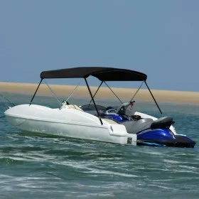 Bimini top with 2 arches black 178x138x96 cm by vidaXL, Boat storage covers - Ref: Foro24-94796, Price: 98,43 €, Discount: %