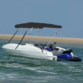 Gray 4-arch bimini top 236x228x127 cm by vidaXL, Boat storage covers - Ref: Foro24-94812, Price: 185,11 €, Discount: %