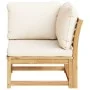 Corner garden sofa and solid acacia cushions 73x73x65 cm by vidaXL, Modular outdoor sofas - Ref: Foro24-366488, Price: 152,99...