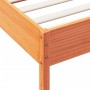 Estructura cama con cabecero madera pino marrón cera 100x200 cm de vidaXL, Camas y somieres - Ref: Foro24-3207220, Precio: 14...