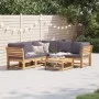 6-piece garden furniture set with solid acacia wood cushions by vidaXL, Modular outdoor sofas - Ref: Foro24-3214311, Price: 7...