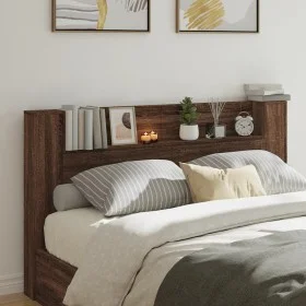 Oak brown LED bed headboard 180x16.5x103.5 cm by vidaXL, Headboards and footboards - Ref: Foro24-839265, Price: 109,92 €, Dis...