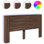 Cabecero de cama con LED marrón roble 180x16,5x103,5 cm de vidaXL, Cabeceros y pies de cama - Ref: Foro24-839265, Precio: 111...