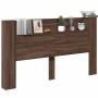 Cabecero de cama con LED marrón roble 180x16,5x103,5 cm de vidaXL, Cabeceros y pies de cama - Ref: Foro24-839265, Precio: 111...