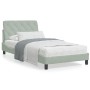 Estructura de cama con cabecero terciopelo gris claro 100x200cm de vidaXL, Camas y somieres - Ref: Foro24-3207905, Precio: 14...