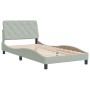 Estructura de cama con cabecero terciopelo gris claro 100x200cm de vidaXL, Camas y somieres - Ref: Foro24-3207905, Precio: 14...