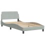 Estructura de cama con cabecero terciopelo gris claro 100x200cm de vidaXL, Camas y somieres - Ref: Foro24-3207905, Precio: 14...