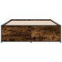 Estructura cama madera ingeniería metal roble ahumado 120x190cm de vidaXL, Camas y somieres - Ref: Foro24-3279909, Precio: 13...